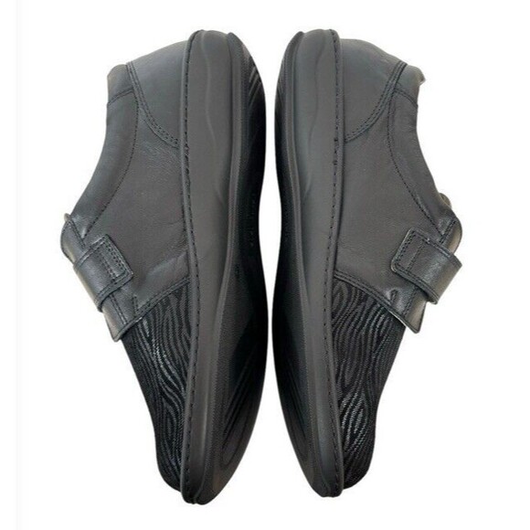 David Tate Evita Leather Fabric Hook & Loop Comfort Shoes Black Soft Size 9 New - Picture 4 of 8
